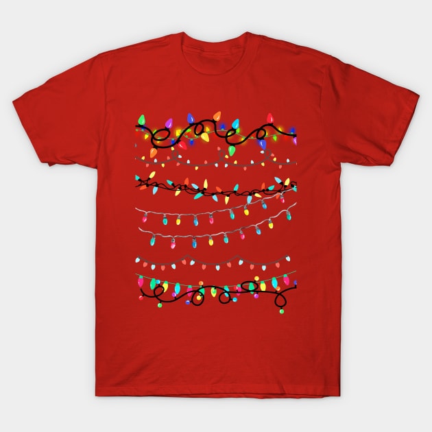 Christmas Lights - Christmas 2022 - A Collage of Christmas Lights T-Shirt by Ric1926